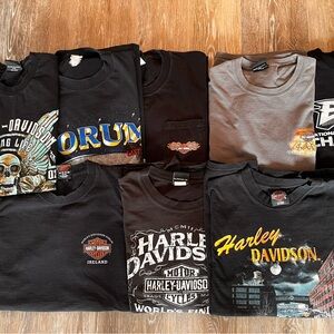 Harley-Davidson Black Short Sleeve Tees with Vintage Graphics lots